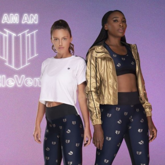 SOLD  EleVen by Venus Williams player 7/8 glam Leggings navy gold Size S    $98 - Picture 4 of 7